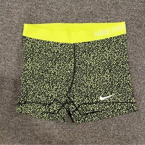 NIKE Dri-Fit Pros Shorts Neon Leopard Print